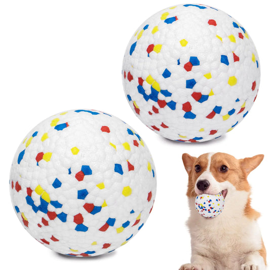 UNISE 2PCS 3.15" Dog Balls for Aggressive Chewers Indestructible